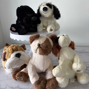 Ganz‎ Webkinz Plush Lot of 5 Dogs Black Lab St. Bernard Bulldog & More